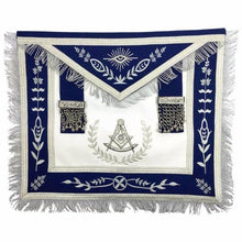Cargar imagen en el visor de la galería, Masonic Blue Lodge Past Master Silver Machine Embroidery Freemasons Apron | Regalia Lodge