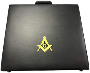 Masonic Regalia MM/WM and Provincial Apron Briefcase with Yellow Square Compass and G | Regalia Lodge