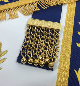 Masonic Blue Lodge Past Master Gold Machine Embroidery Freemasons Apron | Regalia Lodge