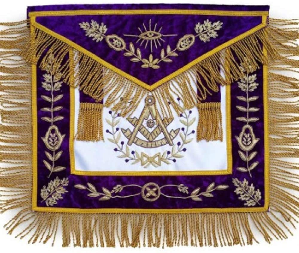 Masonic Grand Lodge Past Master Apron Bullion Hand Embroidered | Regalia Lodge