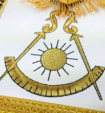 Load image into Gallery viewer, Masonic Blue Lodge Past Master Gold Machine Embroidery Apron | Regalia Lodge