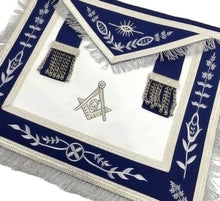 Charger l&#39;image dans la galerie, Masonic Blue Lodge G Master Mason Silver Machine Embroidery Freemasons Apron | Regalia Lodge