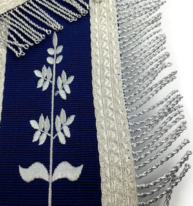 Masonic Blue Lodge G Master Mason Silver Machine Embroidery Freemasons Apron | Regalia Lodge