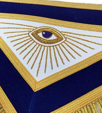 Load image into Gallery viewer, MASTER MASON Gold Embroidered Apron square compass with G Blue | Regalia Lodge