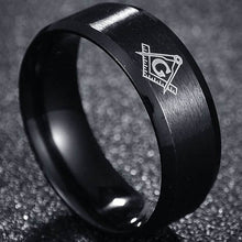 Load image into Gallery viewer, Titanium steel men&#39;s jewelry Masonic Ring Fashion Ring masons Symbol Compass G Ring Ring