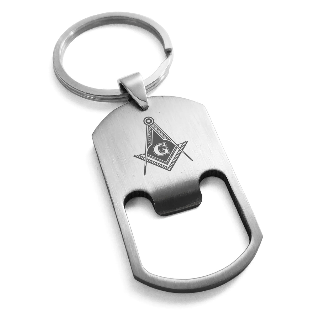 Stainless Steel Freemasons Masonic Royal Compass Engraved Bottle Opener ...
