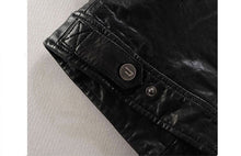 Cargar imagen en el visor de la galería, Men&#39;s Leather Slim-fit Motorcycle Goatskin Leather Jacket Cowhide