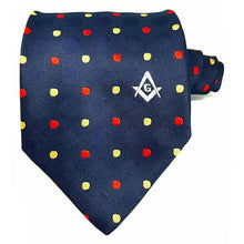 Load image into Gallery viewer, Masonic 100% silk Colored polkadot Tie with Logo | Regalia Lodge