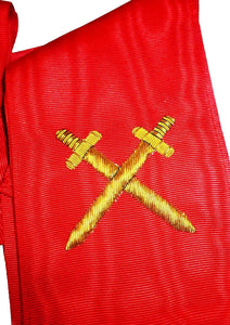 Knight Mason Hand Embroidered Sash Red | Regalia Lodge