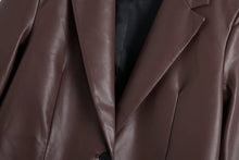 Carica l&#39;immagine nel visualizzatore di Gallery, Leather Pant Suits Suits &amp; Suit Separates for Women - Leather Pant Suit - Leather Outfits For Women - Women Leather Pants Suit - two piece leather pants set - leather set - Leather Pants for Women - Women&#39;s Faux Leather suit - Leather Pants | Buy Womens Pants Online - Designer Leather Pants for Women - Faux Leather Straight Pants