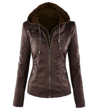 Load image into Gallery viewer, Women&#39;s Short Leather Pu Leather Jacket
