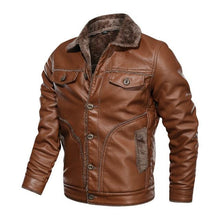 Load image into Gallery viewer, leather jacket for mens-Casual Leather jacket for mens-biker Lightweight Leather jacket
