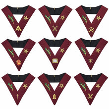 Load image into Gallery viewer, Masonic Blue Lodge 14th Degree Collars- Set of 9 collars Machine Embroidered | Regalia Lodge