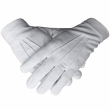 Carica l&#39;immagine nel visualizzatore di Gallery, Masonic Regalia 100% Cotton White Gloves Plain (2 Pairs) | Regalia Lodge