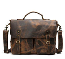 Afbeelding in Gallery-weergave laden, Leather Portable Mens Briefcase Satchel Official Briefcase Multifunctional Briefcase European and American retro style