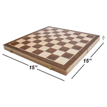 Load image into Gallery viewer, 15&quot; Magnetic Folding Wooden Chess Board Game Set