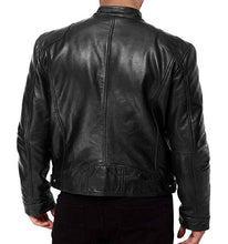 Load image into Gallery viewer, Pu Leather Collar Slim Leather Jacket