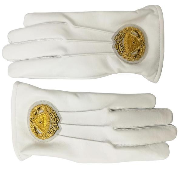 Soft Leather Masonic Gloves Grand Master Bullion Embroidery | Regalia Lodge