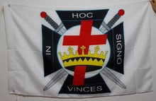 画像をギャラリービューアに読み込む, IN HOC SIGNO VINCES Knights Templar Masonic Flag | Regalia Lodge