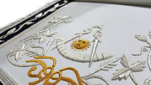 Masonic Regalia Past Master  Apron Gold & Silver Hand Unique Masons Regalia Embroidery Apron | Regalia Lodge