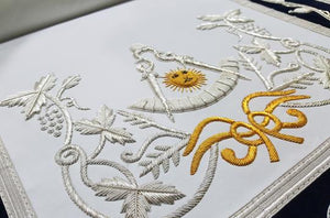 Masonic Regalia Past Master  Apron Gold & Silver Hand Unique Masons Regalia Embroidery Apron | Regalia Lodge