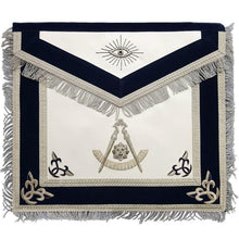 Load image into Gallery viewer, Past Master Masons Masonic Apron Silver Bullion Hand Embroidery with Fringe- Masonic Regalia master mason Hand Embroidery Apron | Regalia Lodge