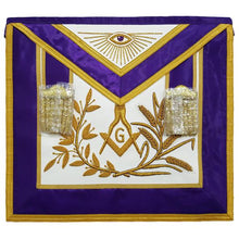 Charger l&#39;image dans la galerie, Master Mason Bullion Embroidered Masonic Regalia Apron - Purple | Regalia Lodge