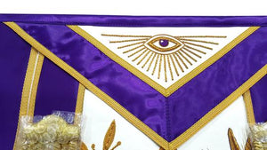 Master Mason Bullion Embroidered Masonic Regalia Apron - Purple | Regalia Lodge