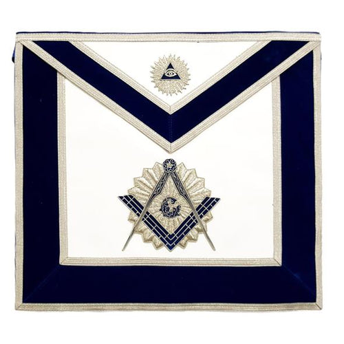 Past Master Mason Regalia Bullion Rays Embroidered Masonic Apron - Royal Blue | Regalia Lodge