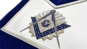 Past Master Mason Regalia Bullion Rays Embroidered Masonic Apron - Royal Blue | Regalia Lodge