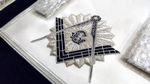 Carica l&#39;immagine nel visualizzatore di Gallery, Master Mason Regalia Bullion Rays Embroidered Masonic Apron with Tassels - Navy | Regalia Lodge