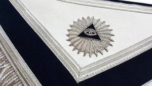 Master Mason Regalia Bullion Rays Embroidered Masonic Apron with Tassels - Navy | Regalia Lodge