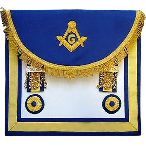 Scottish Rite Master Mason Handmade Embroidery Apron - Blue Yellow | Regalia Lodge