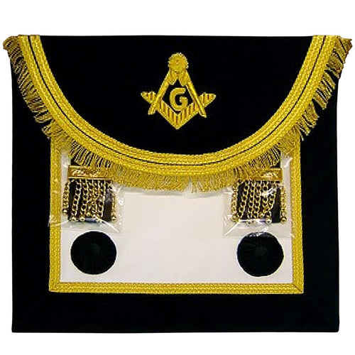 Scottish Rite Master Mason Handmade Embroidery Apron - Black Gold | Regalia Lodge