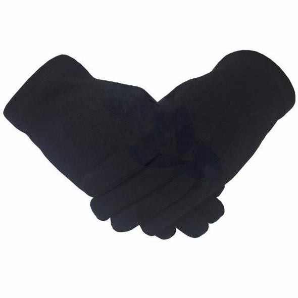 Masonic Knight Templar Plain 100% Cotton Glove Black (2 Pairs) | Regalia Lodge