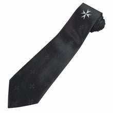 Load image into Gallery viewer, Masonic Knight Malta Silk Tie with (8 pointed) Malta Cross Logo | Regalia Lodge