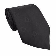 Cargar imagen en el visor de la galería, Masonic Masons Silk Tie with self print Square Compass Black | Regalia Lodge