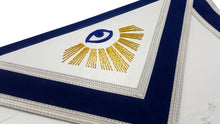 Load image into Gallery viewer, Past Master Masonic Regalia Apron – Master Masons Regalia Hand Embroidered Sun Moon Pillars Royal Blue Masonic  Apron | Regalia Lodge