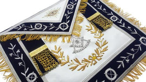 Past Master Masons Regalia Masonic Blue Lodge Apron With Wreath Bullion Hand Embroidered | Regalia Lodge