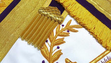 Cargar imagen en el visor de la galería, Past Master Masons Regalia Mylar Embroidered Masonic Apron - Purple | Regalia Lodge