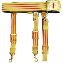 Load image into Gallery viewer, Knights Templar Past Commander Red &amp; Gold Sword Belt | Regalia Lodge