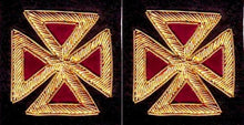 画像をギャラリービューアに読み込む, Knights Templar Sleeve Crosses - Bullion Embroidery | Regalia Lodge