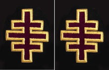 Load image into Gallery viewer, Knights Templar Sleeve Crosses - Bullion Embroidery | Regalia Lodge