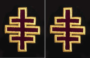 Knights Templar Sleeve Crosses - Bullion Embroidery | Regalia Lodge