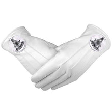 Cargar imagen en el visor de la galería, Masonic Regalia White Soft Leather Gloves Past Master Black | Regalia Lodge