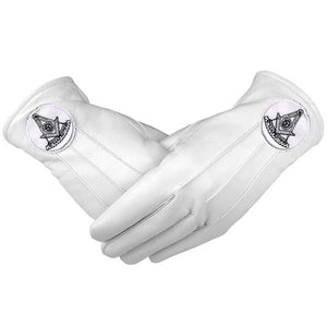 Masonic Regalia White Soft Leather Gloves Past Master Black | Regalia Lodge