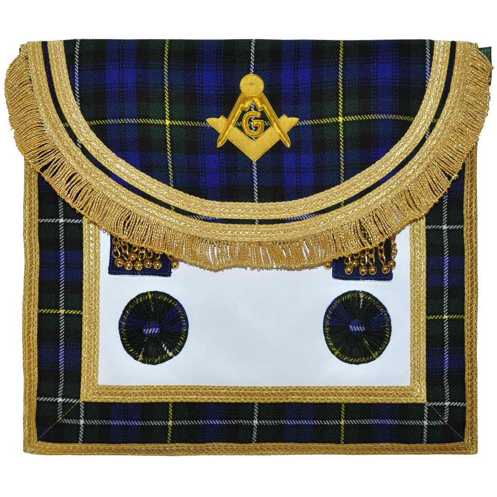 Scottish Rite Master Mason Handmade Embroidery Apron - Striped Blue | Regalia Lodge