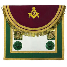 Charger l&#39;image dans la galerie, Scottish Rite Master Mason Handmade Embroidery Apron - Brown and Green | Regalia Lodge