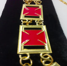 Carica l&#39;immagine nel visualizzatore di Gallery, Knights Templar Chain Collar - Masonic Chain Collar - Gold on Black | Regalia Lodge