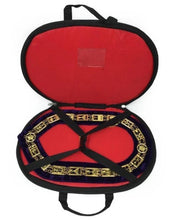 Cargar imagen en el visor de la galería, Masonic Chain Collar Round - Gold/Silver on Sky Blue Ribbon + Free Case | Regalia Lodge